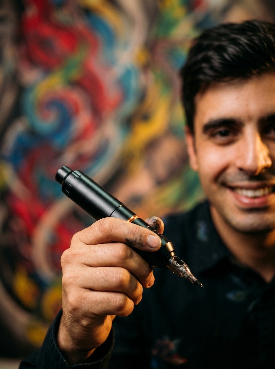 Artista da Kari Kari tatuando